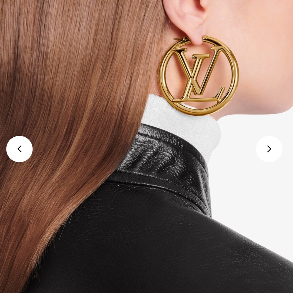 Authentic Louis Vuitton large hoop earrings - Picture 4 of 7